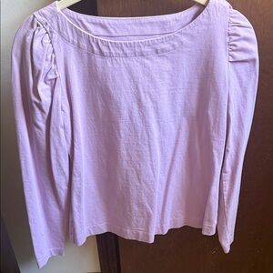 LOFT Lilac Long-Sleeve Top with Shoulder Ruching